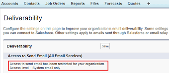 Salesforce Email Deliverability Settings